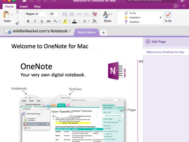 search in onenote for mac